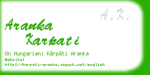 aranka karpati business card